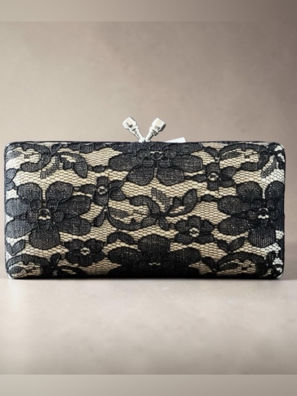 Bijoux Terner Black Lace Evening Clutch Purse Formal Bag